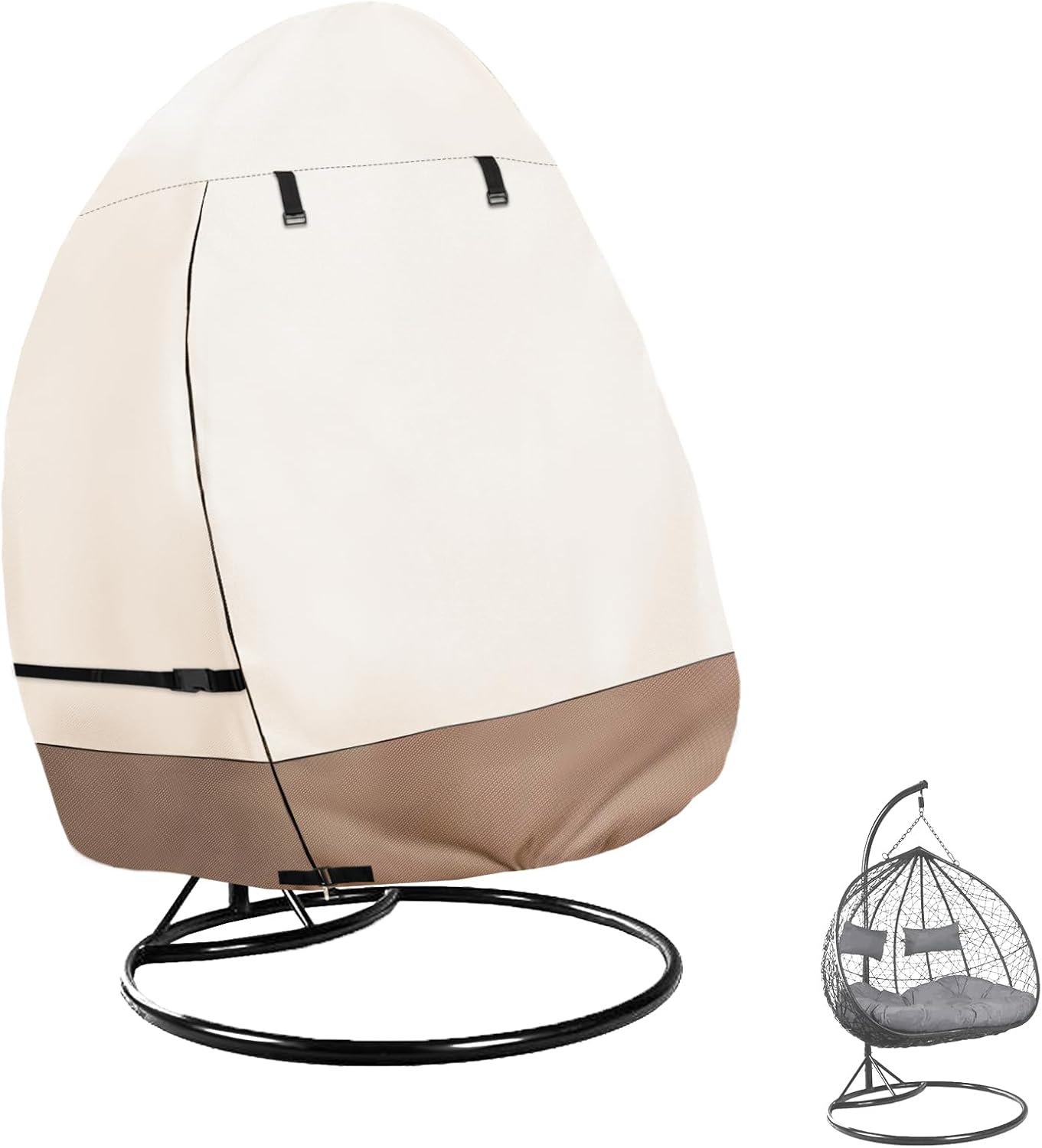 Patio Hanging Egg Chair Cover for Outdoor Double Seat Swing