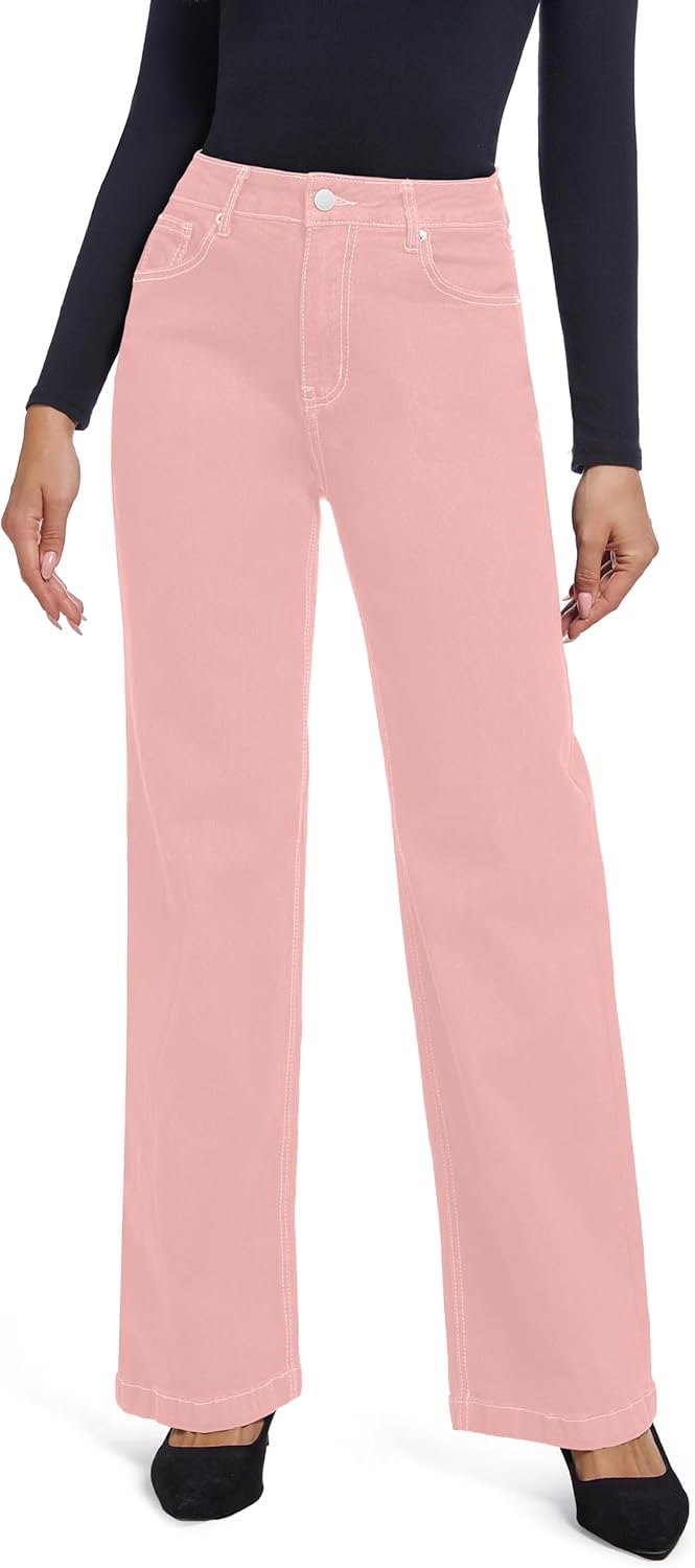 Women's High Waisted Stretch Black Pull On Jeans for Casual Wear