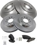 TRQ Front and Rear Brake Pad & Rotor Kit Compatible with 2004-2007