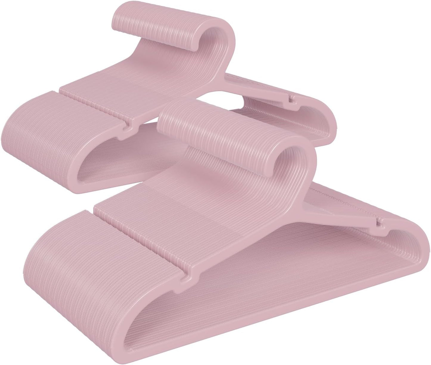 100 Pack Non Slip Plastic Coat Hangers for Space Saving