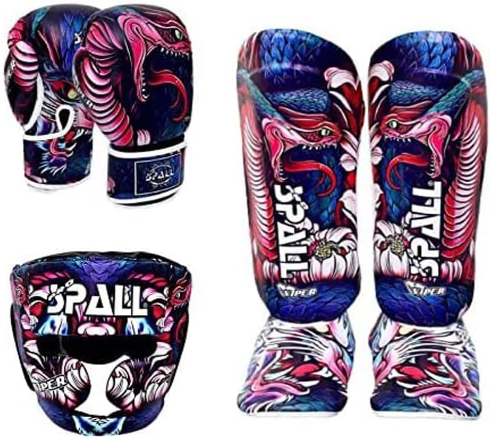 Viper Style Boxing Gloves & Shin Pads Set