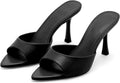 High Heel Mules for Women Patent Leather Pointed Toe - 3in Heel