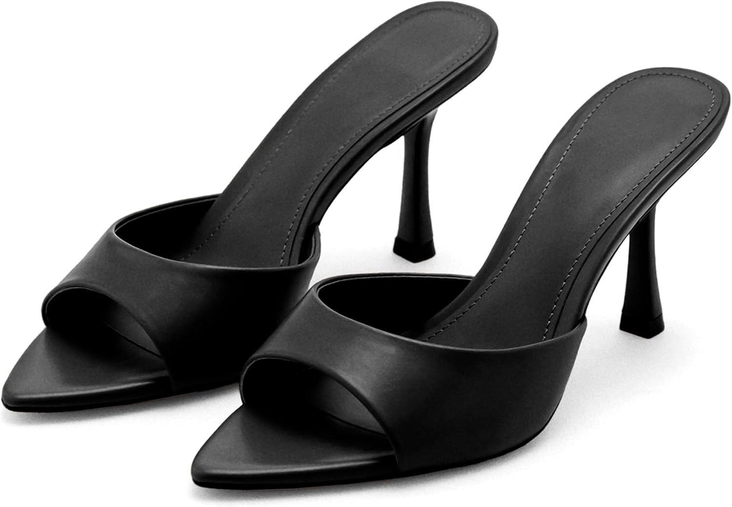 High Heel Mules for Women Slip On Open Pointed Toe Classy Style