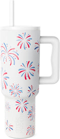 40 oz Trek Signature Tumbler with Handle and Straw Lid - Fireworks