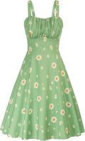 Belle Poque Women's Vintage Sleeveless A-Line Midi Dress - Flattering