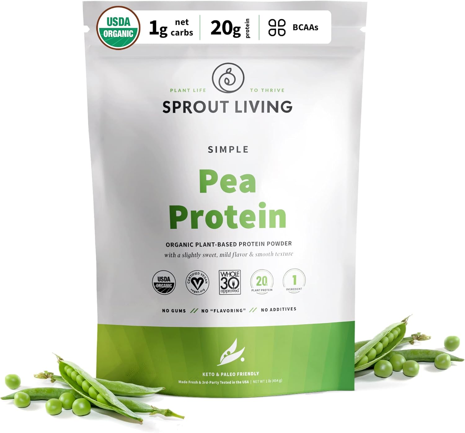 Organic Pea Protein Powder, 20g Plant Protein, Dairy-Free
