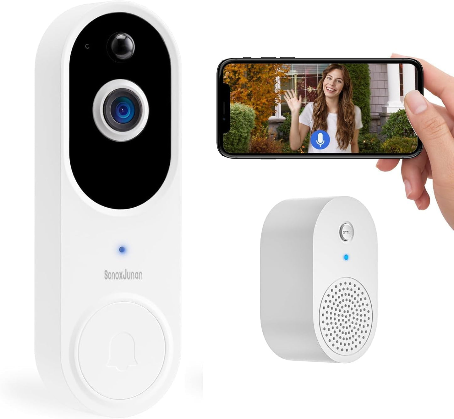 SonoxJunan Smart Home Doorbell - Clear Video & Detection