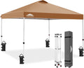 10x10 ft Khaki Pop Up Canopy Tent - Quick One-Person Setup