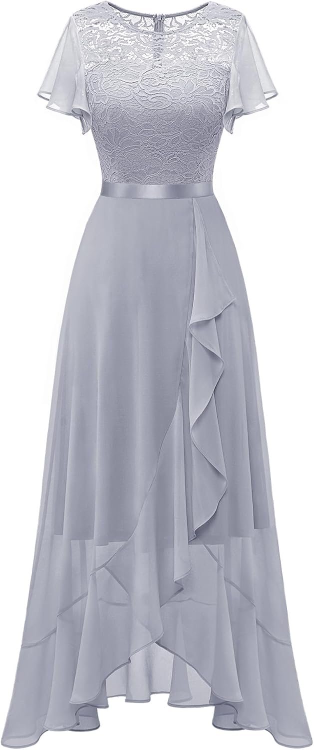 Elegant Lace Long Prom Dress for Women with Slit Design