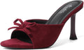 Mostrin Kitten Heels Burgundy Suede Mules - Sleek Party Staple