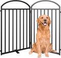 Full Metal Freestanding Dog Gate with Door 48in Wide - Stable Pet