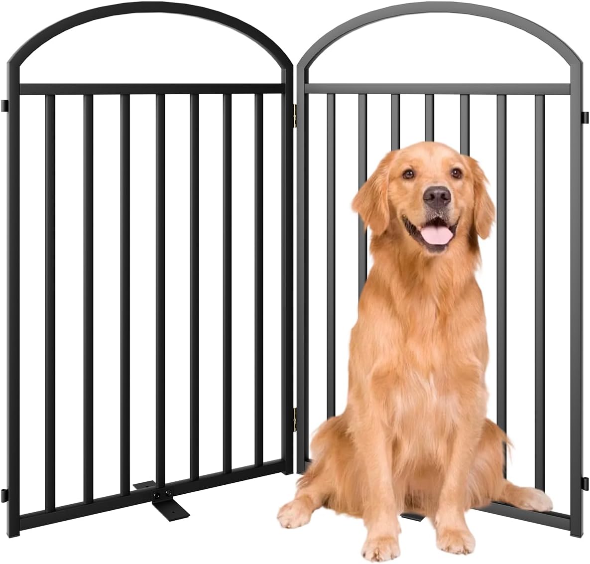 Freestanding Dog Gates with Door for Indoor & Outdoor Use