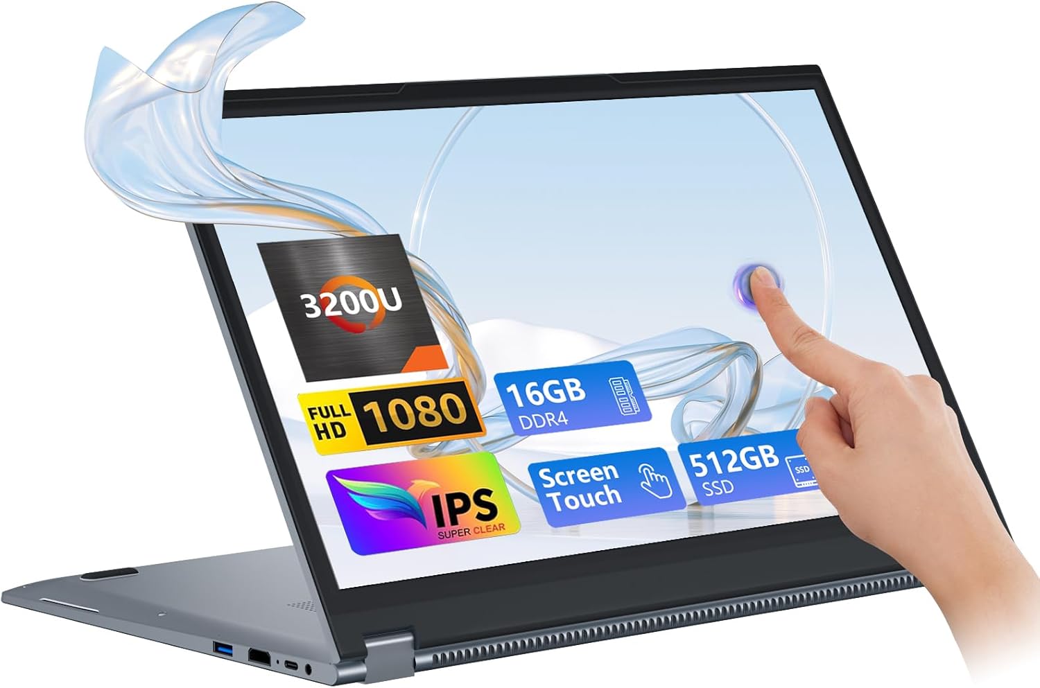 Gaming Laptop with 15.6 Inch Touch Display and 2 in 1 Design