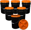 5 Gallon Black Bucket with Gamma Seal Lid - Airtight Food Storage