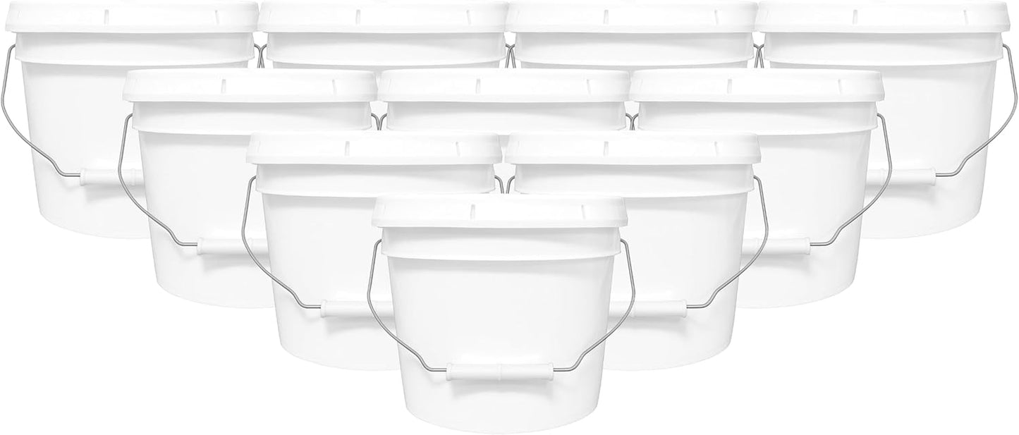 2 Gallon Bucket & Lid - Durable Food Grade Pail for All Uses