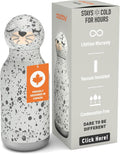 Insulated Kids Water Bottle with Detachable Animal Head - Fun Straw