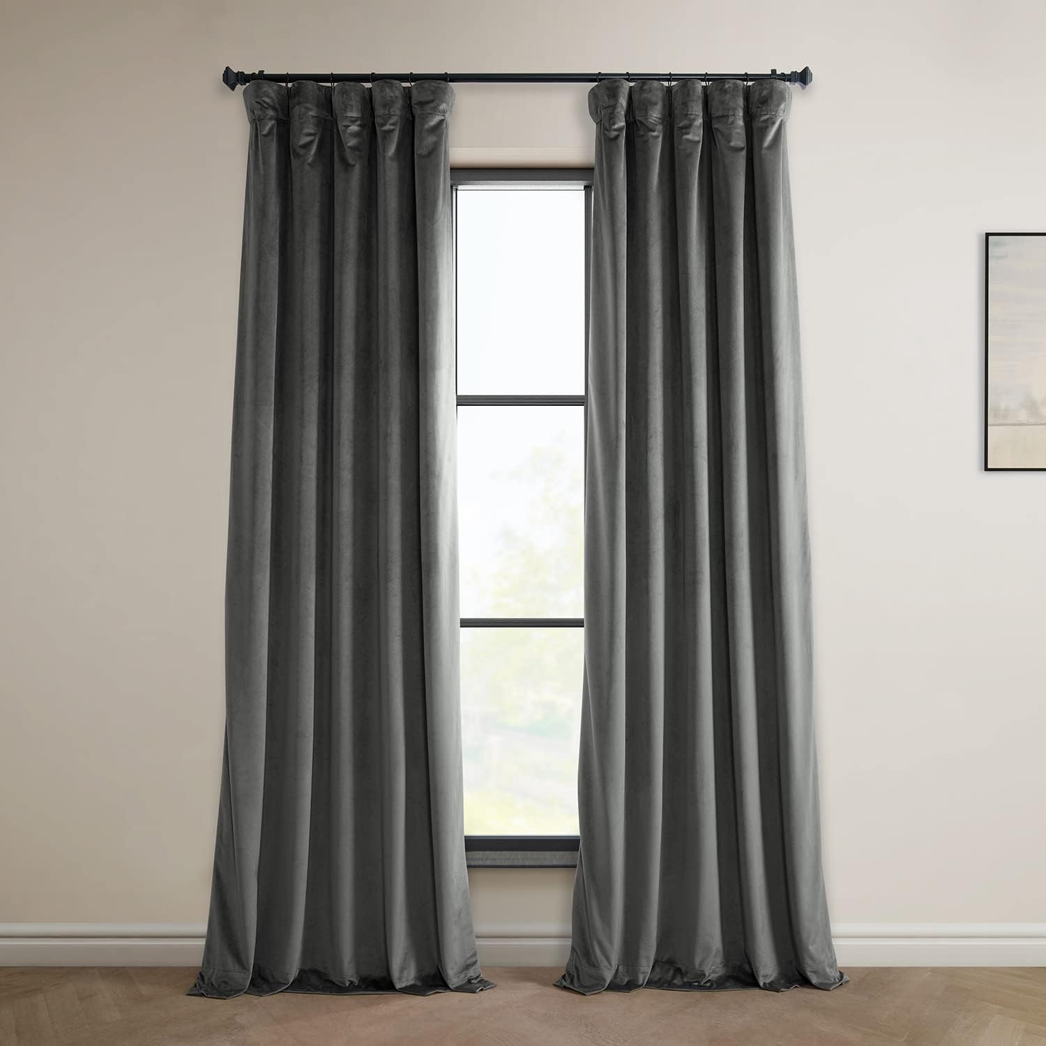 Heritage Plush Velvet Curtains 108 Inches Long for Darkening