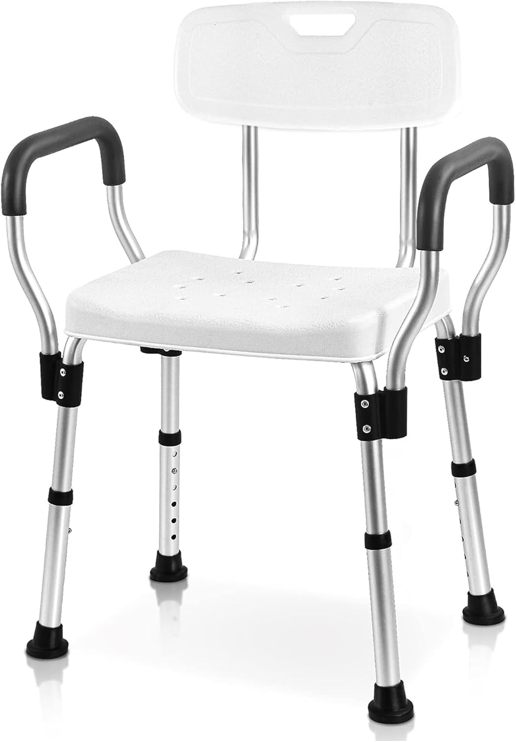 Heavy Duty Shower Chair with Back - Adjustable Shower Seat