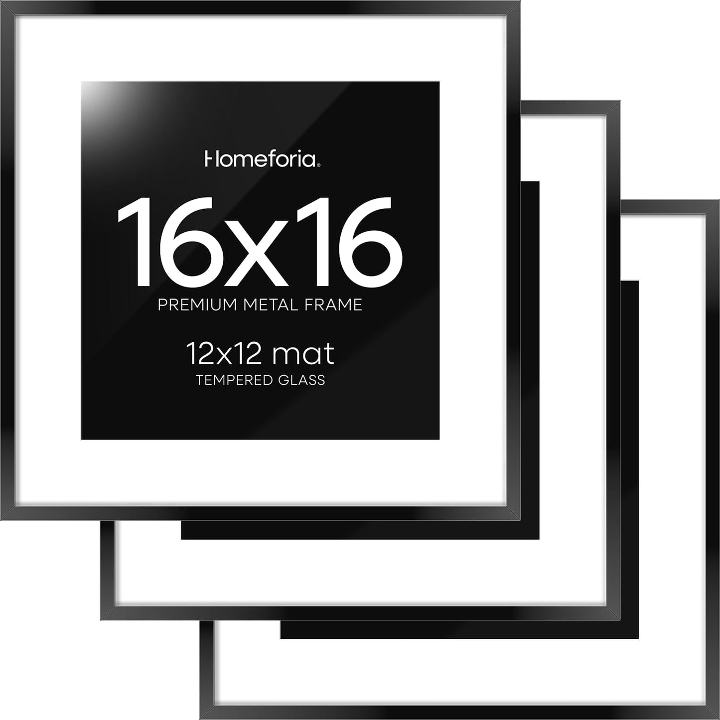 Homeforia 16x16 Picture Frame Black for Stylish Decor