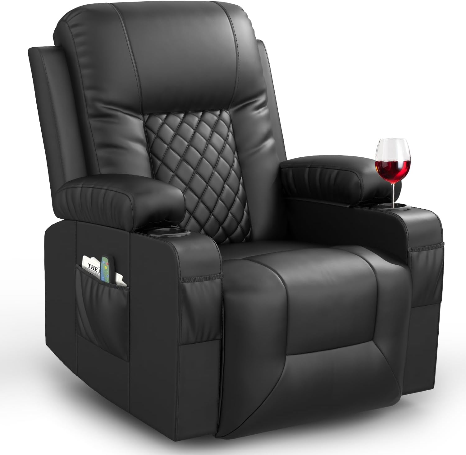 FURNIMAT Recliner Chair: Heated Massage Swivel Lounge