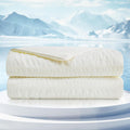 Seersucker Cooling Comforter Twin Size Cream White - Lightweight