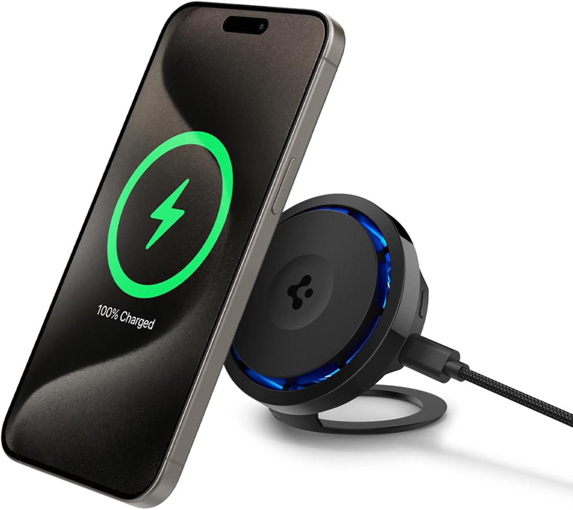Spigen MagSafe Charger with Cooling Fan and Kickstand for iPhone