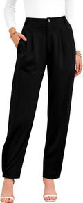 Work Pants Women Business Casual High Waist Tapered Trousers