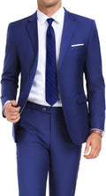 Mens 2 Piece Suit Set Slim Fit 2 Button Dress Suit - Clean Modern Look
