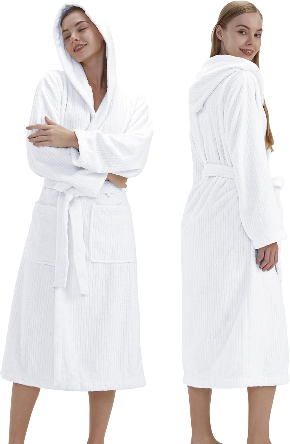 Hooded Bathrobes for Women - Soft Long Towel Robes for Comfort