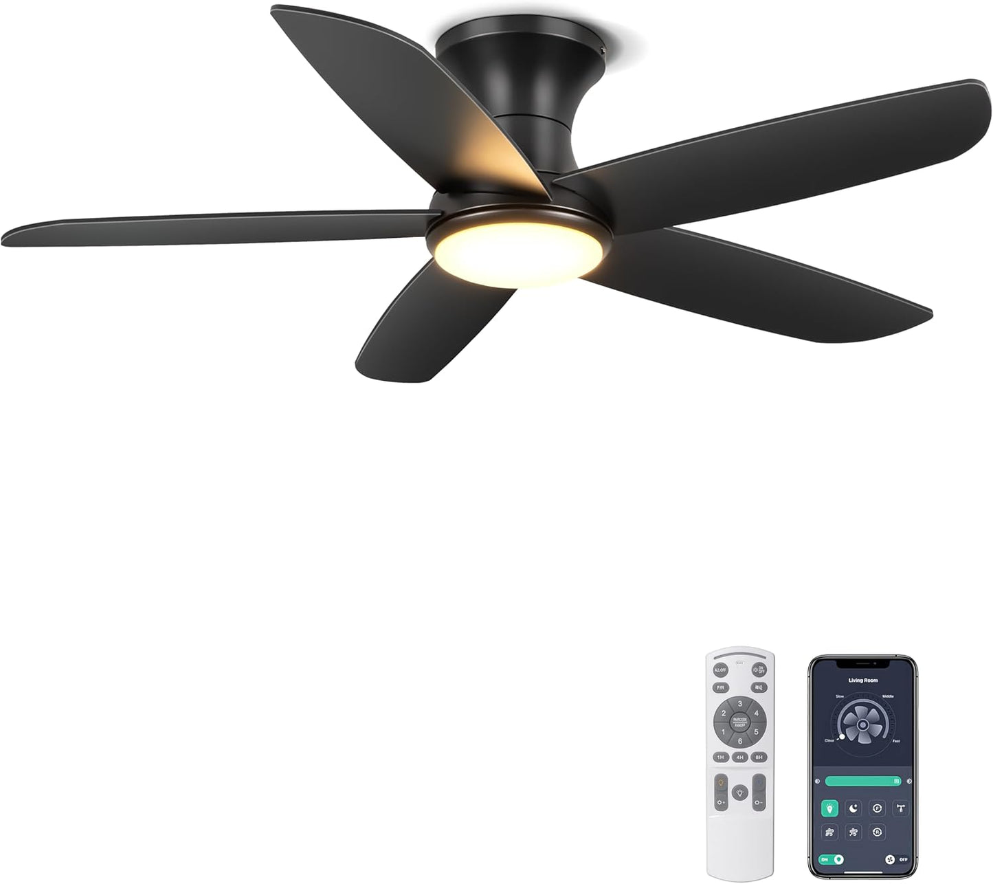 Ohniyou Ceiling Fan with Lights - Smart Control & Dimmable Design