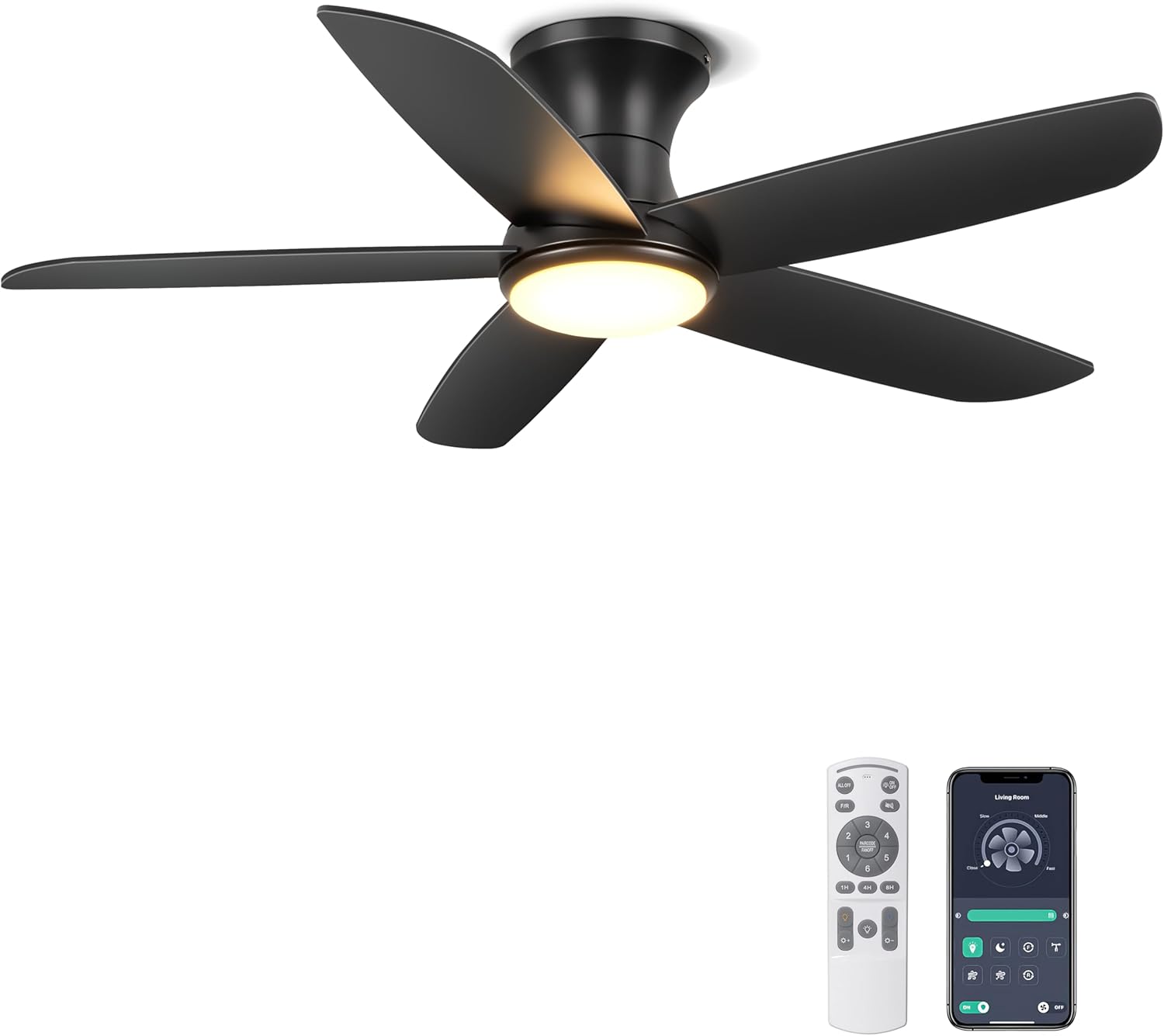 Ohniyou Ceiling Fan with Lights - Smart Control & Dimmable Design