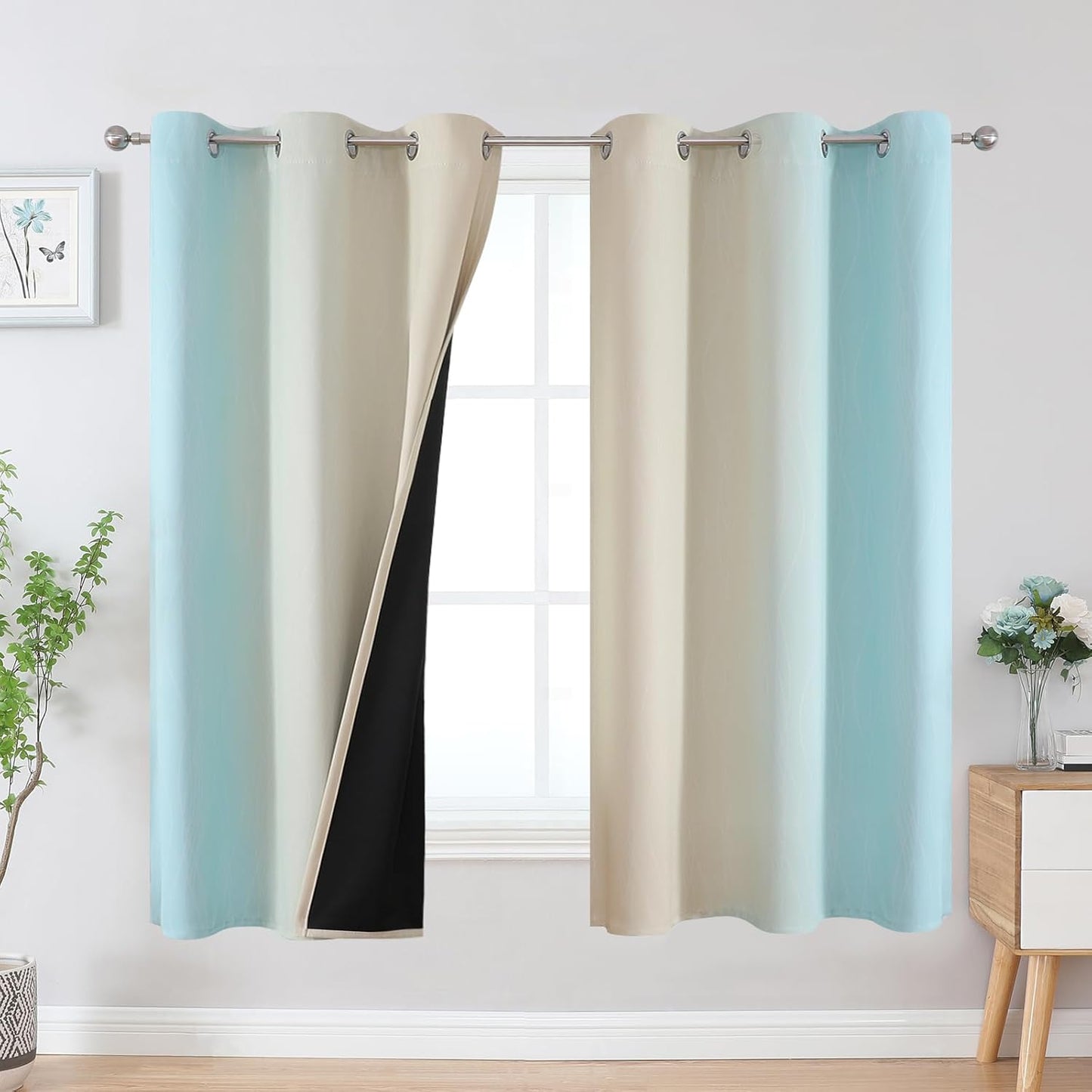 Ombre Blackout Curtains for Bedroom and Living Room by Estelar