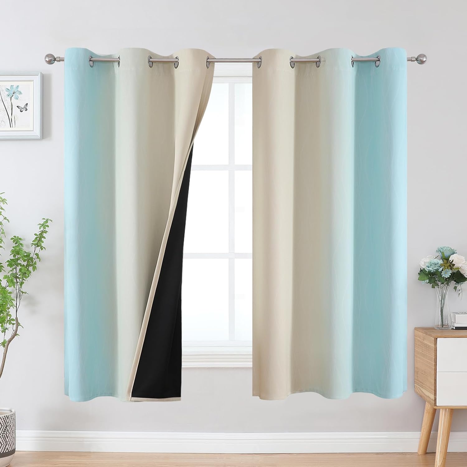 Ombre Blackout Curtains for Bedroom and Living Room by Estelar