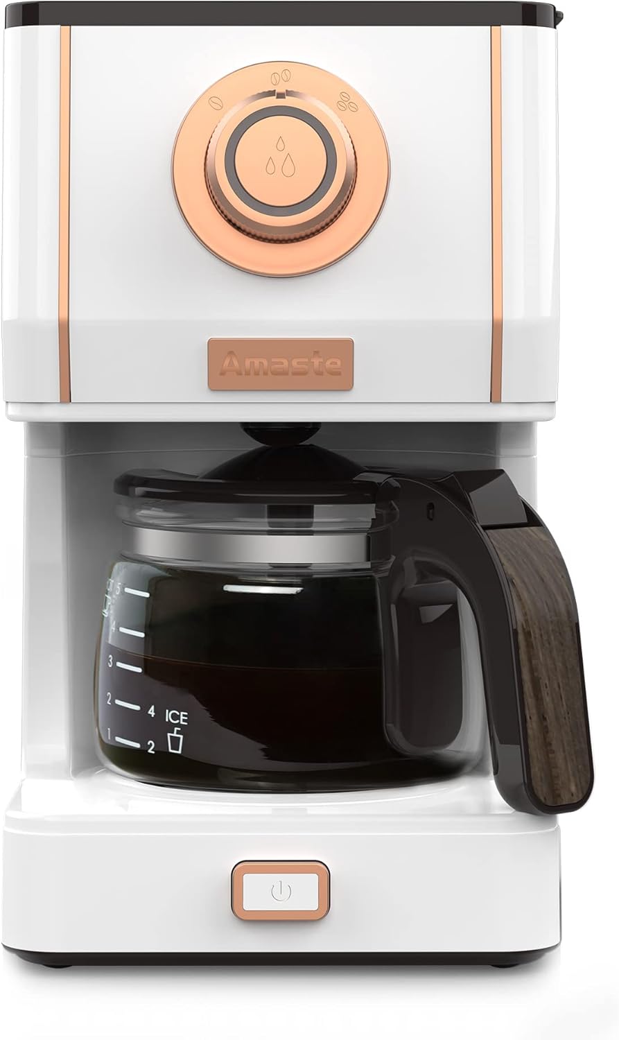 Amaste Retro Coffee Machine - 3 Brewing Modes, 30min-Warm, Elegant White! 