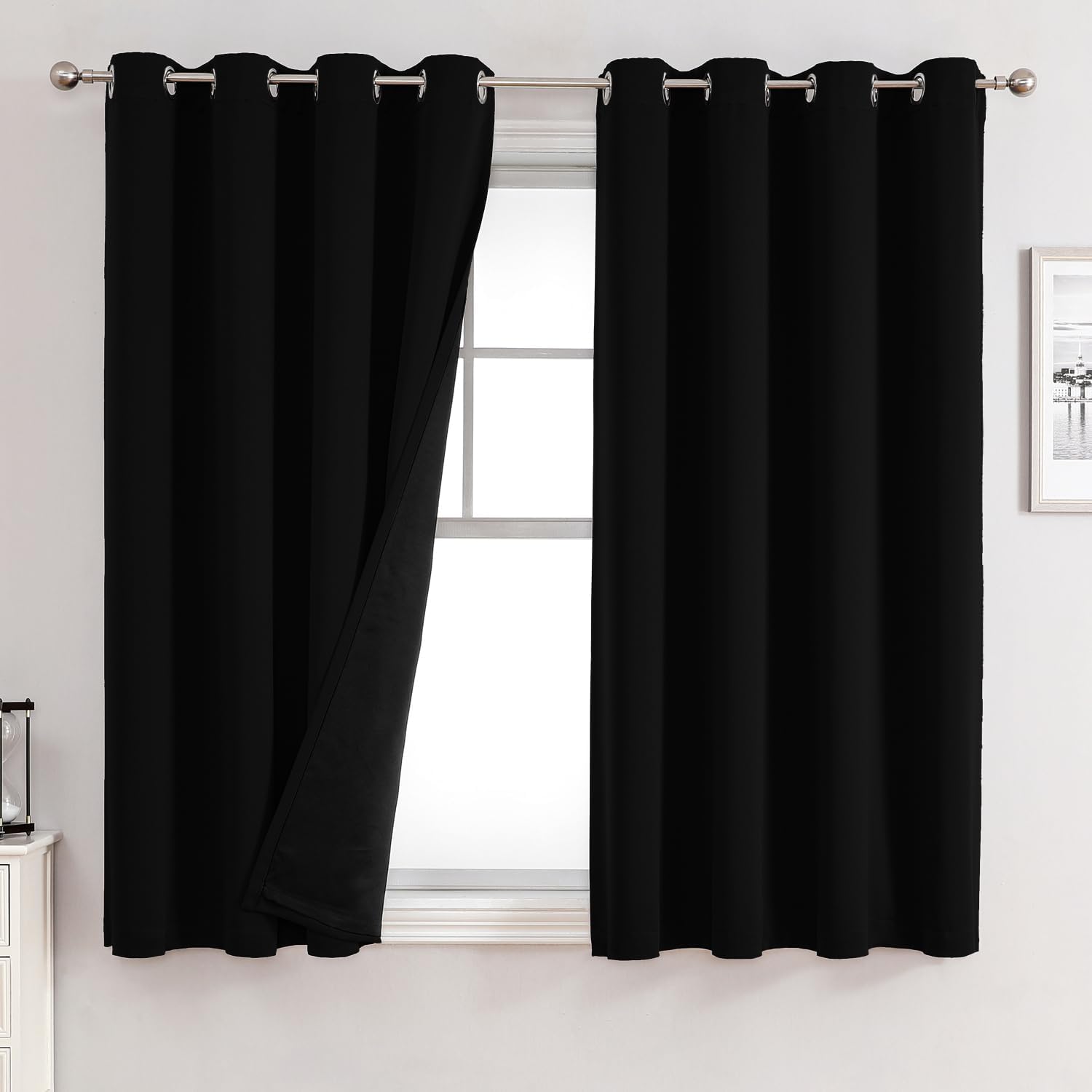 ChrisDowa 100% Blackout Curtains for Bedroom Total Blackout