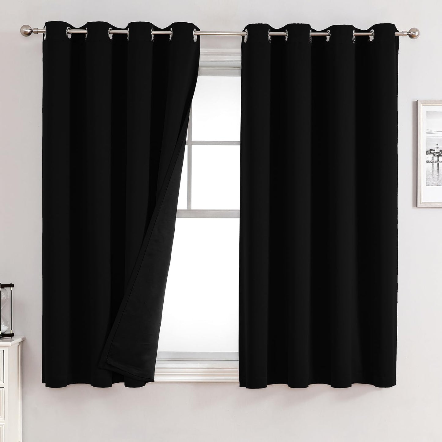 ChrisDowa 100% Blackout Curtains for Bedroom - Total Blackout