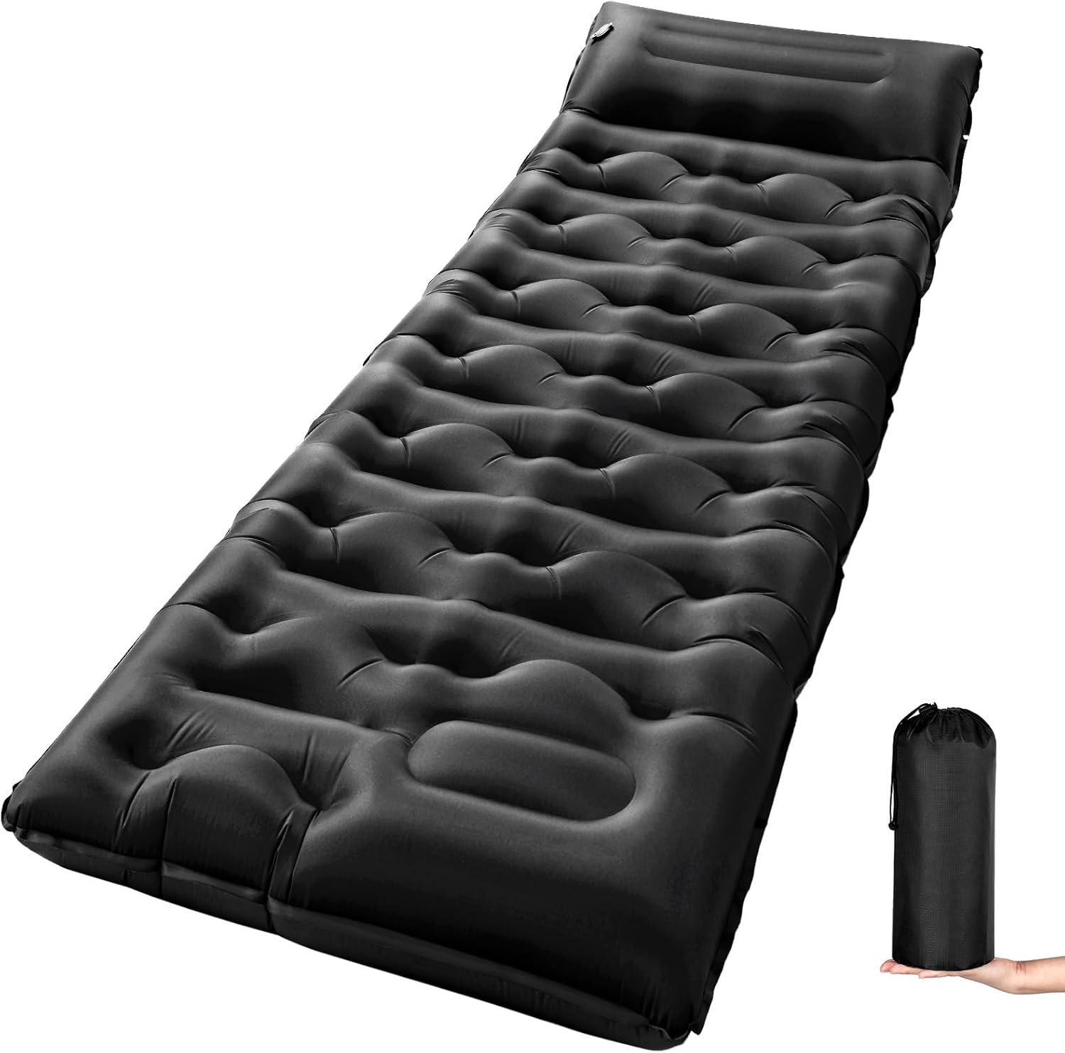 KASBAH Camping Sleeping Pad: 6 Inch Thick Inflatable Mattress