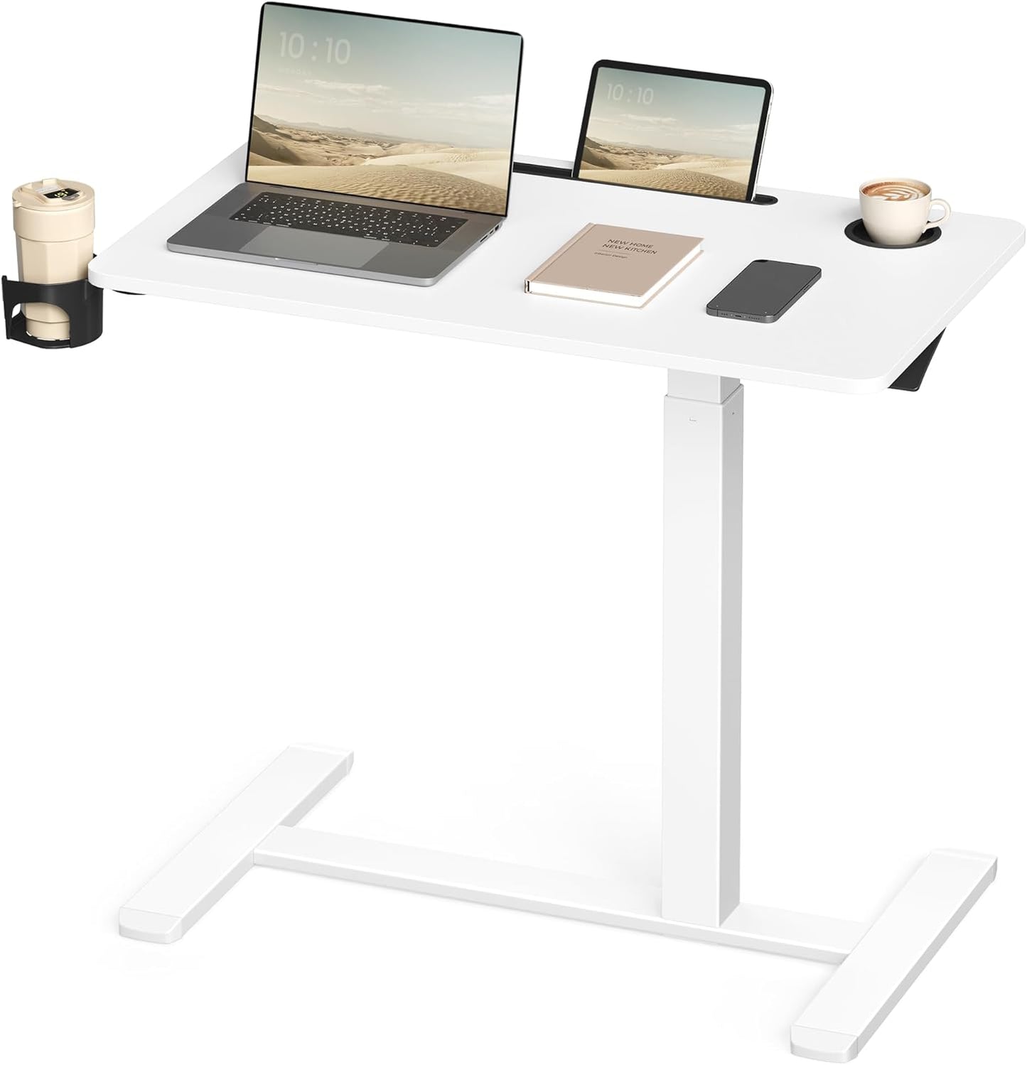 VASAGLE Overbed Table with Wheels for Mobile Convenience