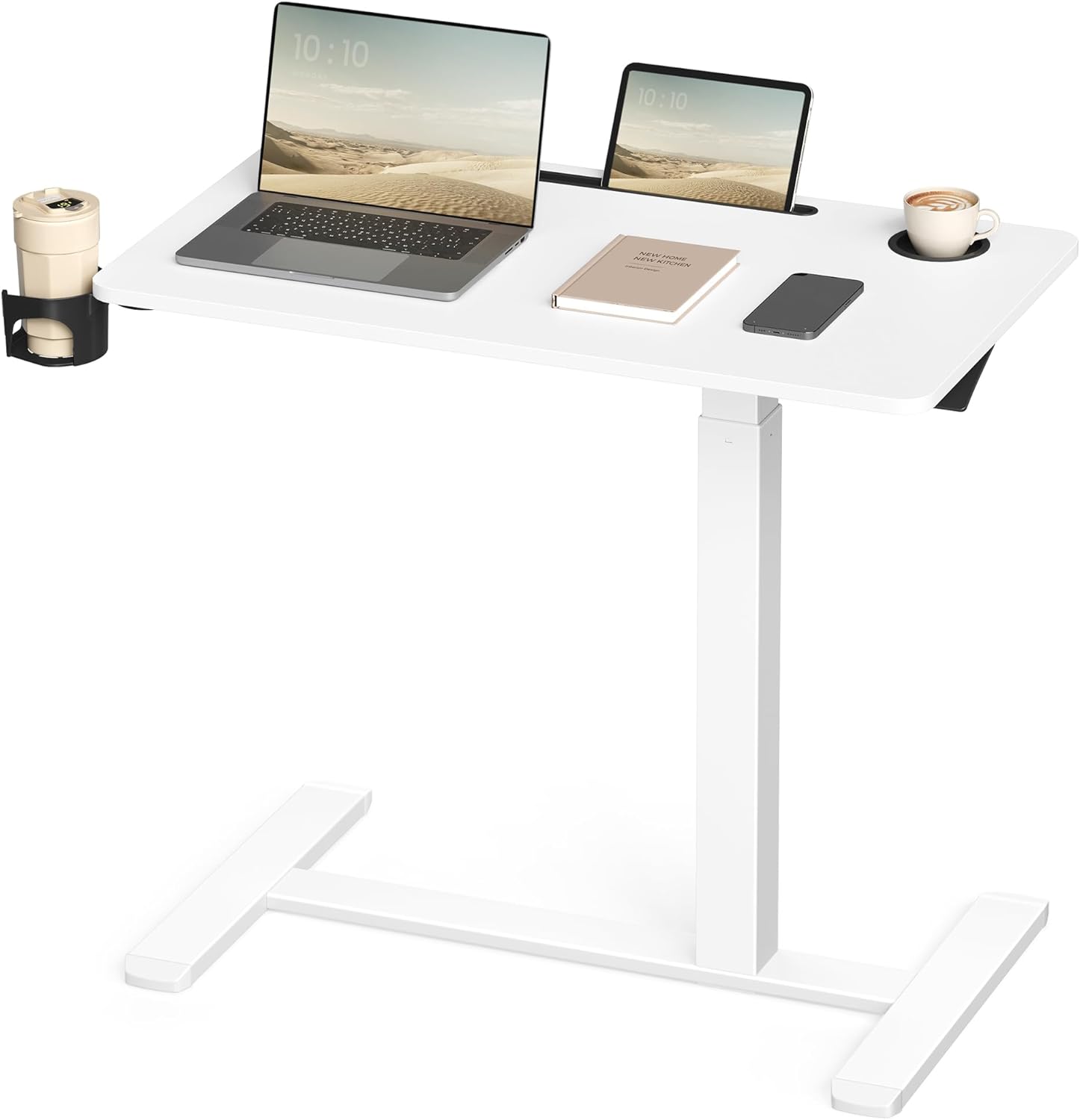 VASAGLE Overbed Table with Wheels for Mobile Convenience