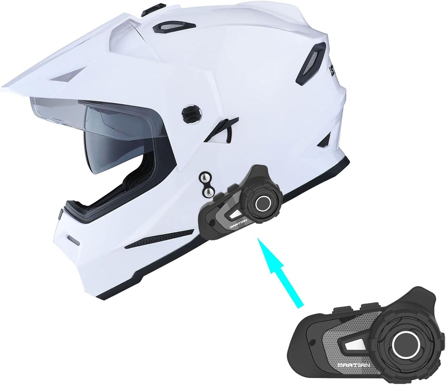 1Storm Dual Sport Motorcycle Full Face Helmet with Bluetooth