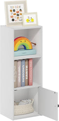 Furinno Luder White Bookcase with Door Storage for Organized Living