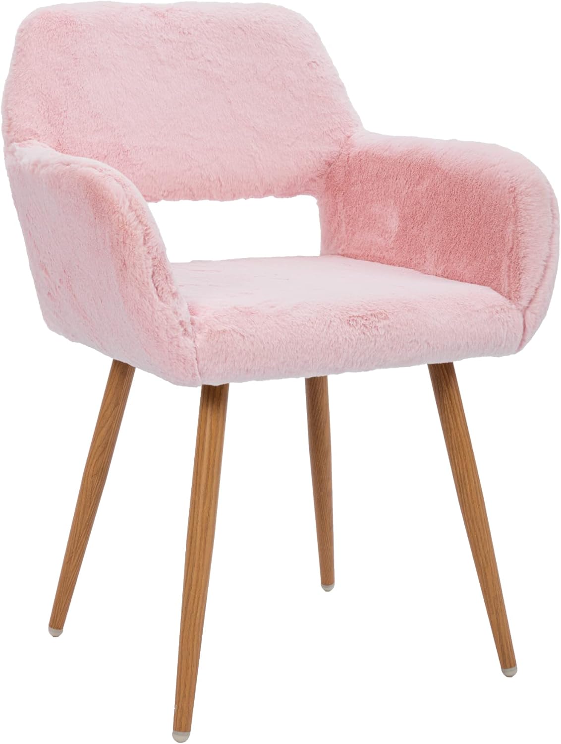 KCC Furry Desk Chair: Mid-Century Modern Faux Fur Armchair