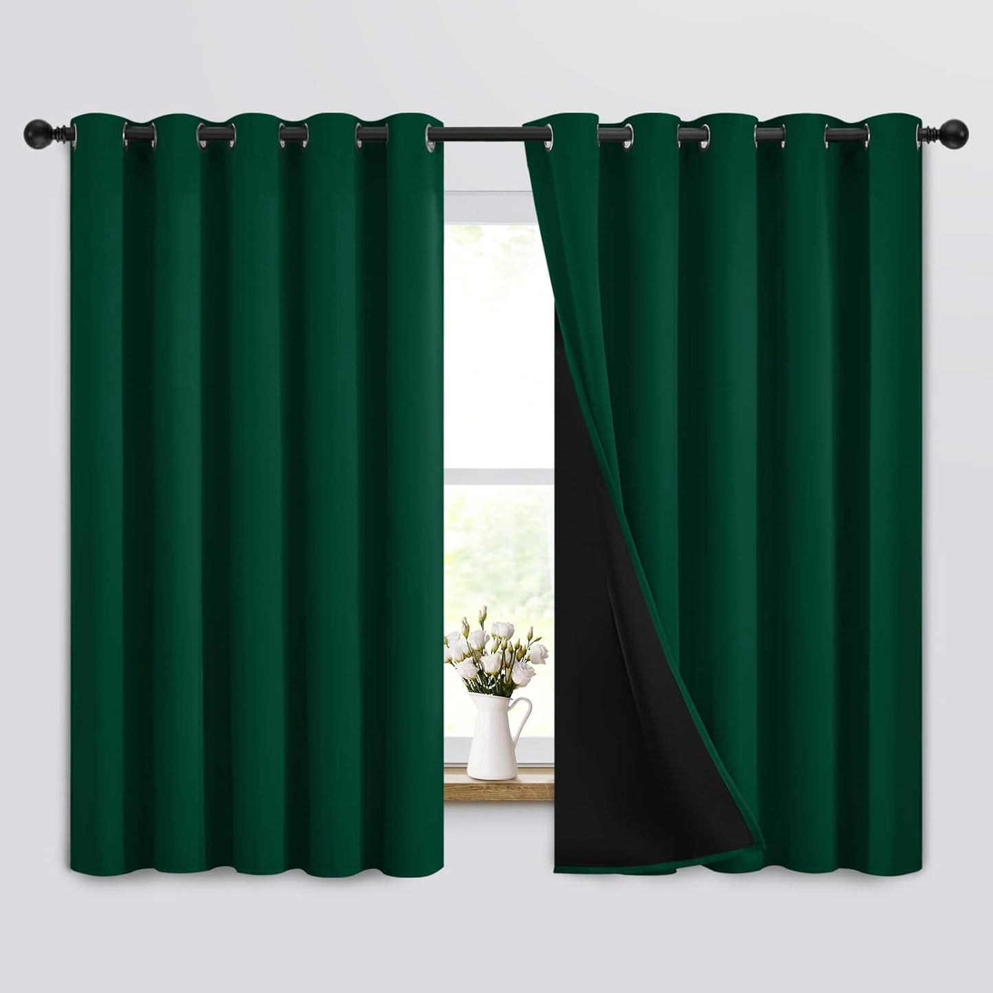 Yakamok 100% Blackout Curtains for Bedroom and Living Room