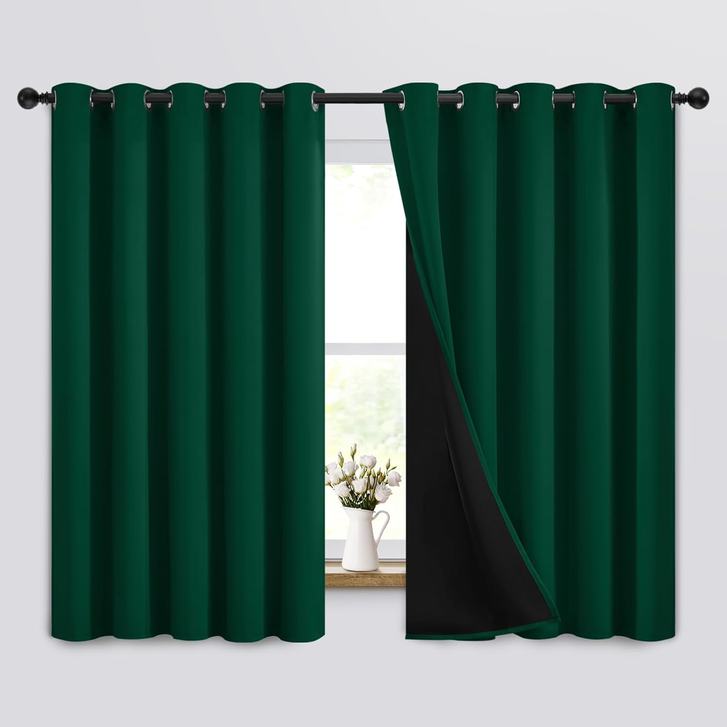 Yakamok 100% Blackout Curtains for Bedroom and Living Room