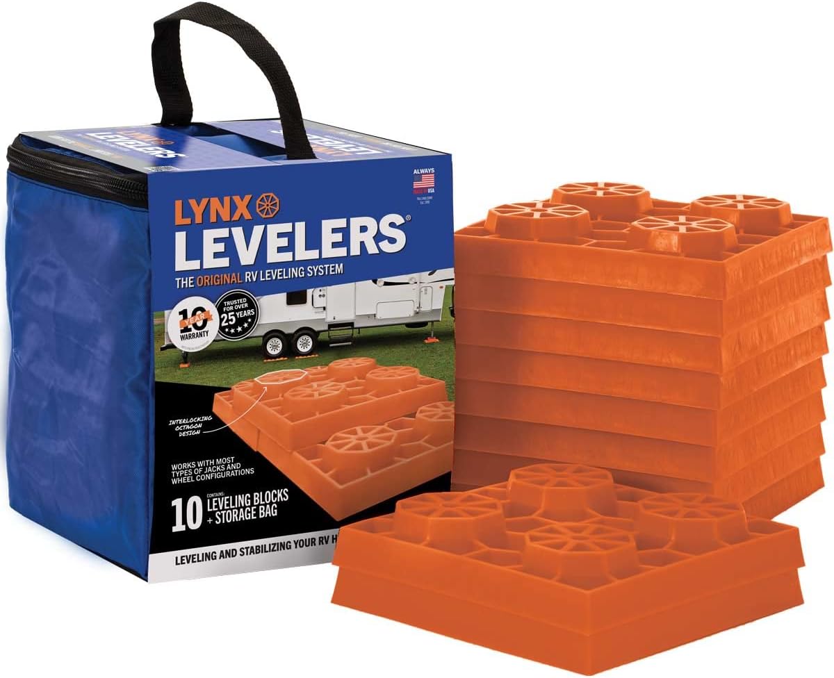 Tri-Lynx Levelers for RVs and Trailers - 10 Pack Orange Blocks