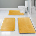 Clara Clark Bathroom Rug Set with Velvet Memory Foam Comfort