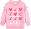 Toddler Girls Valentines Sweatshirt Love Heart Long Sleeve Pullover