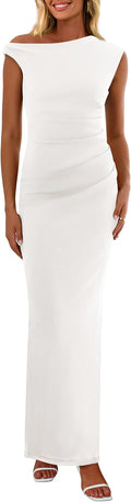 PRETTYGARDEN One Shoulder Mesh Maxi Dress - Flattering (Style CTLG)
