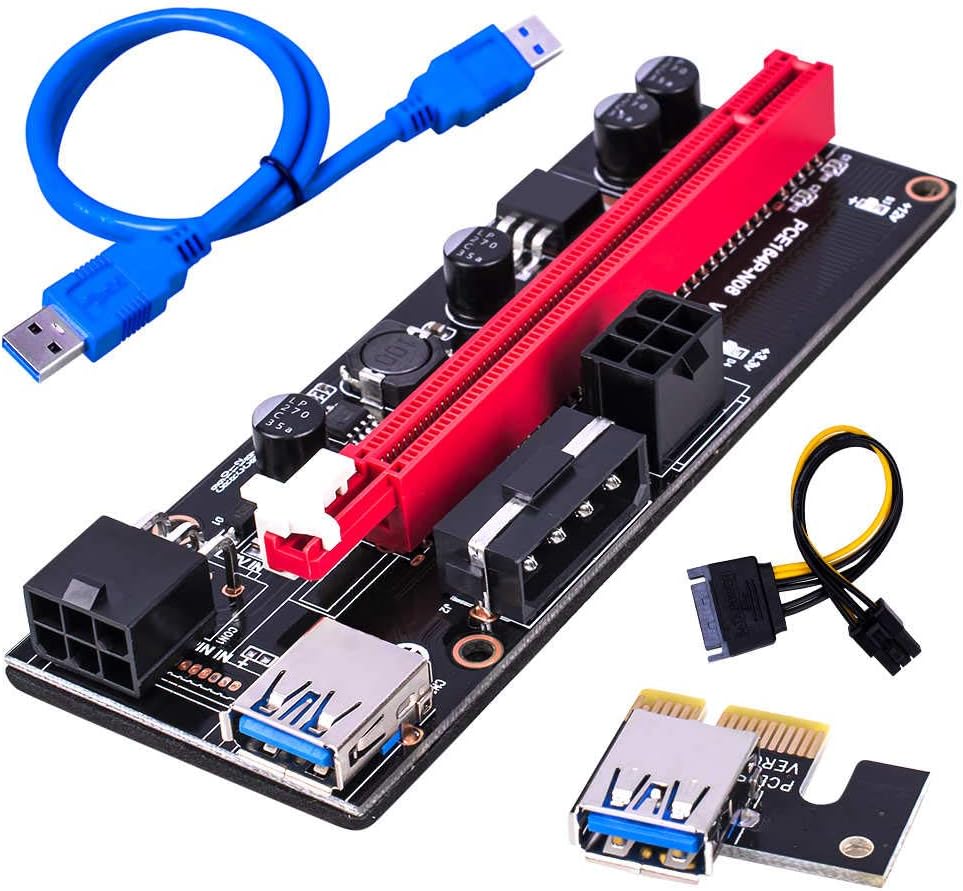 High-Speed Mining Riser Kit | 6-Pin Power | USB 3.0