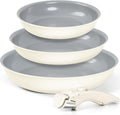 MICHELANGELO Ceramic Frying Pan Set 8in 9.5in 11in - Space-Saving